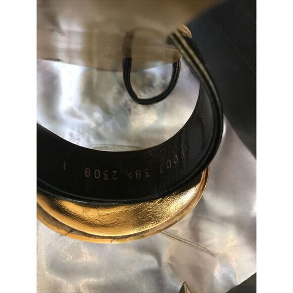 GIUSEPPE ZANOTTI Black Nero Sandal Gold Vernice Rock 38.5 US 8.5 Italy Box - Picture 7 of 10